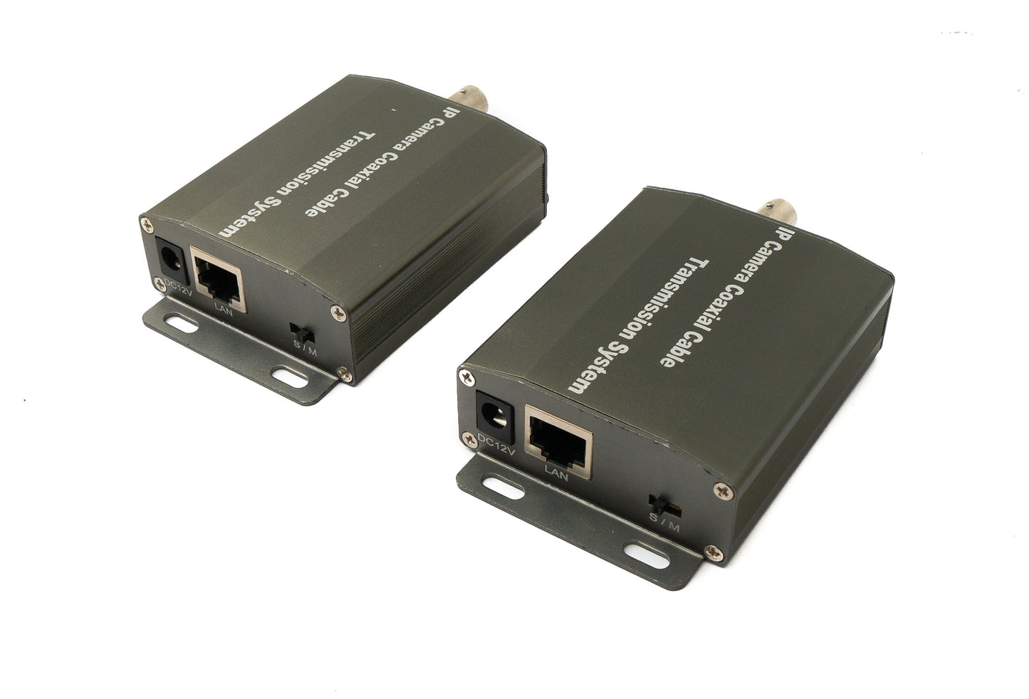 SYSTEM-S UTP IP senditæki sett LAN RJ45 til BNC koax snúru í svörtu