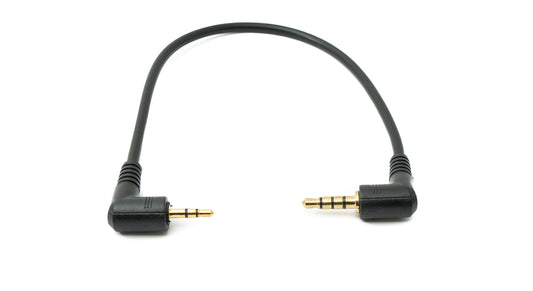 SYSTEM-S Audio Cable 20 cm 2.5 mm jack plug to 3.5 mm plug angle AUX adapter black