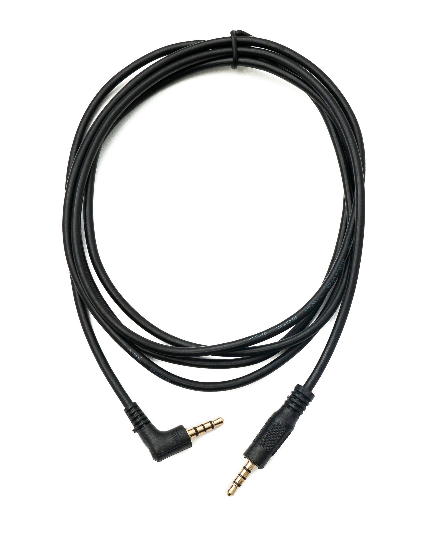 SYSTEM-S Audio Klinke Kabel 180 cm 3,5 mm TRRS Stecker zu Stecker Winkel AUX Schwarz