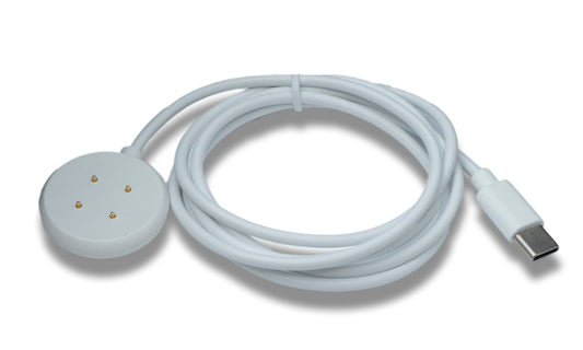 SYSTEM-S USB 3.1 snúra 100 cm hleðslustöð fyrir Fitbit Versa 4 3 Sense 2 1 í hvítu