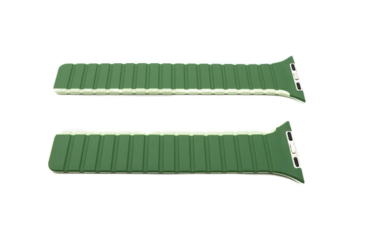 SYSTEM-S armband 42 44 45 49 mm úr sílikoni, sveigjanlegu segulmagni fyrir Apple Watch snjallúr, grænt lime