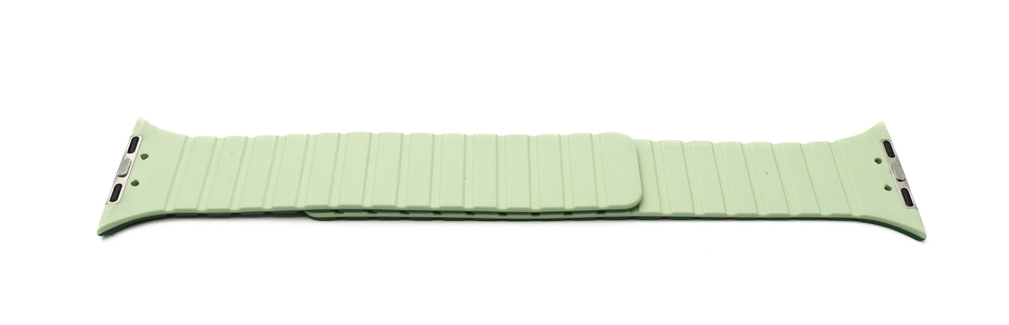 SYSTEM-S armband 42 44 45 49 mm úr sílikoni, sveigjanlegu segulmagni fyrir Apple Watch snjallúr, grænt lime