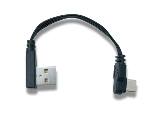 SYSTEM-S USB 3.1 snúra 10 cm Type C tengi í 2.0 Type A tengi flatan snúru, hornlaga