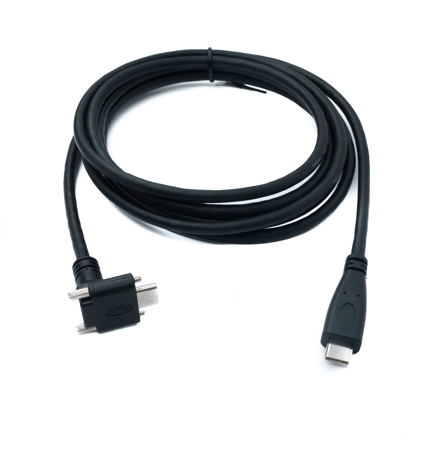SYSTEM-S USB 3.1 Gen 2 Kabel 2 m Typ C Stecker zu Stecker Panel Mount Winkel Up Down Angled 10 Gbit/s 100W