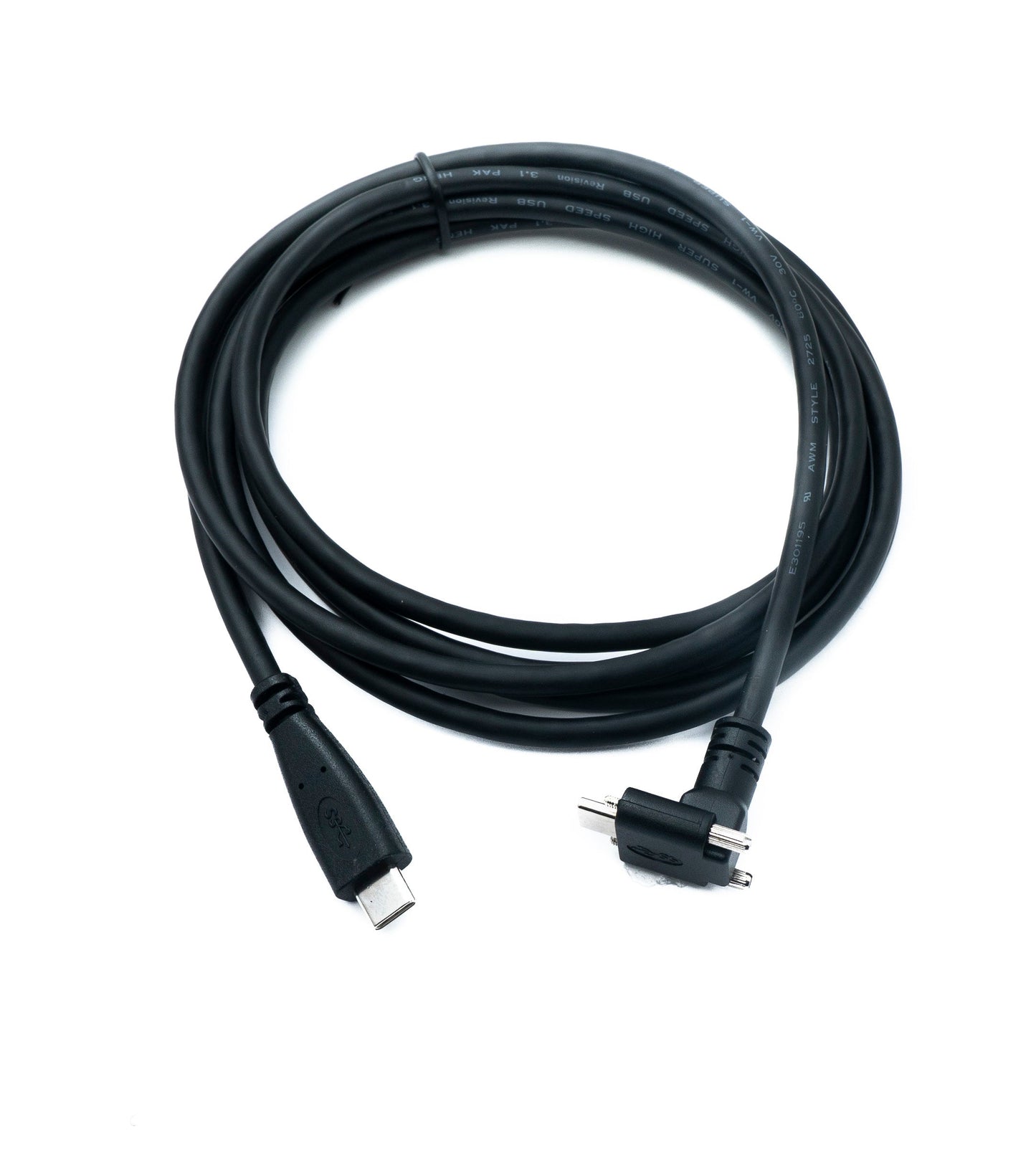 SYSTEM-S USB 3.1 Gen 2 Kabel 2 m Typ C Stecker zu Stecker Panel Mount Winkel Up Down Angled 10 Gbit/s 100W