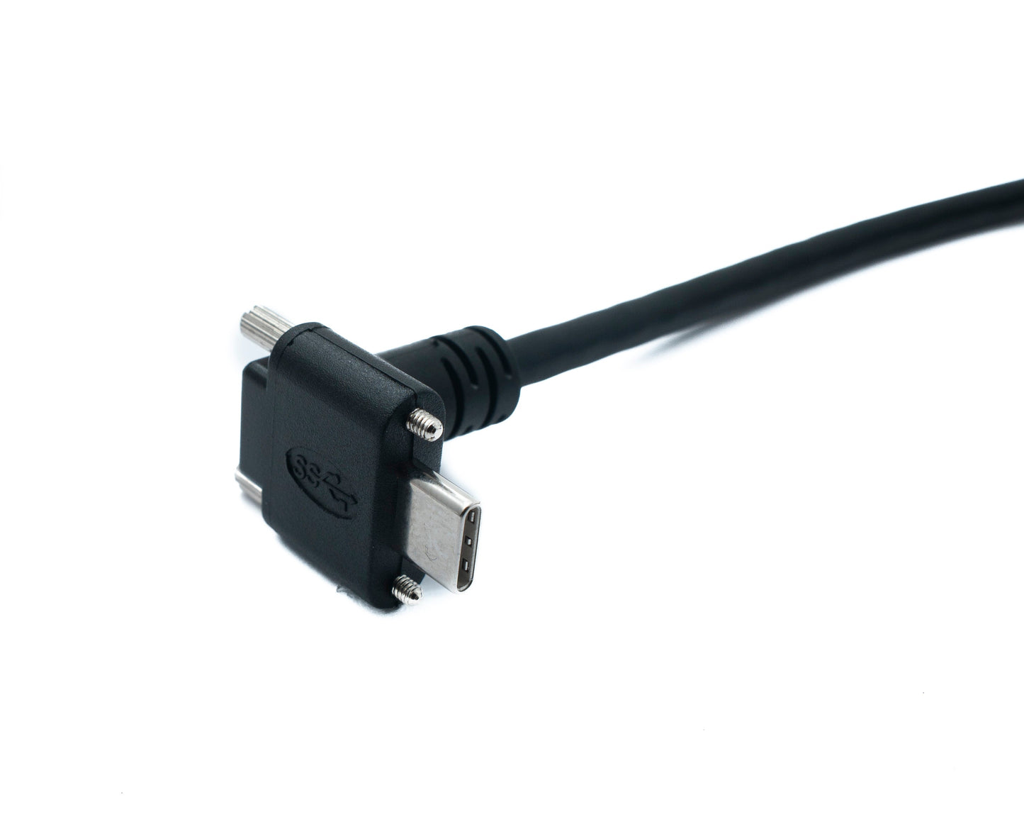 SYSTEM-S USB 3.1 Gen 2 Kabel 2 m Typ C Stecker zu Stecker Panel Mount Winkel Up Down Angled 10 Gbit/s 100W