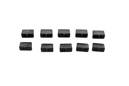 SYSTEM-S 10x USB Type A Port Cover Silicone Anti Dust Protection 7 x 2 mm Plug in Black