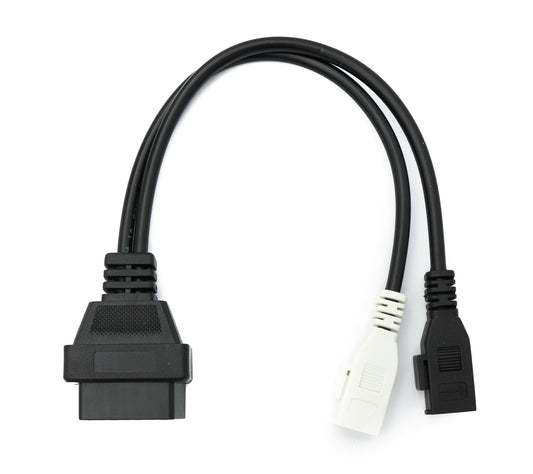 SYSTEM-S OBD cable 30 cm OBD 2 socket for Audi 2x2 in black for car diagnostics