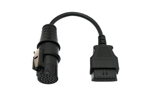 SYSTEM-S OBD snúra 20 cm OBD 2 tengi fyrir Iveco 30 pinna í svörtu fyrir bílagreiningar