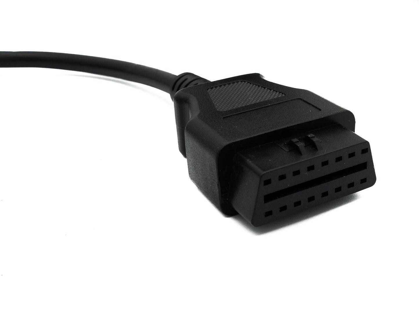 SYSTEM-S OBD snúra 20 cm OBD 2 tengi fyrir Iveco 30 pinna í svörtu fyrir bílagreiningar