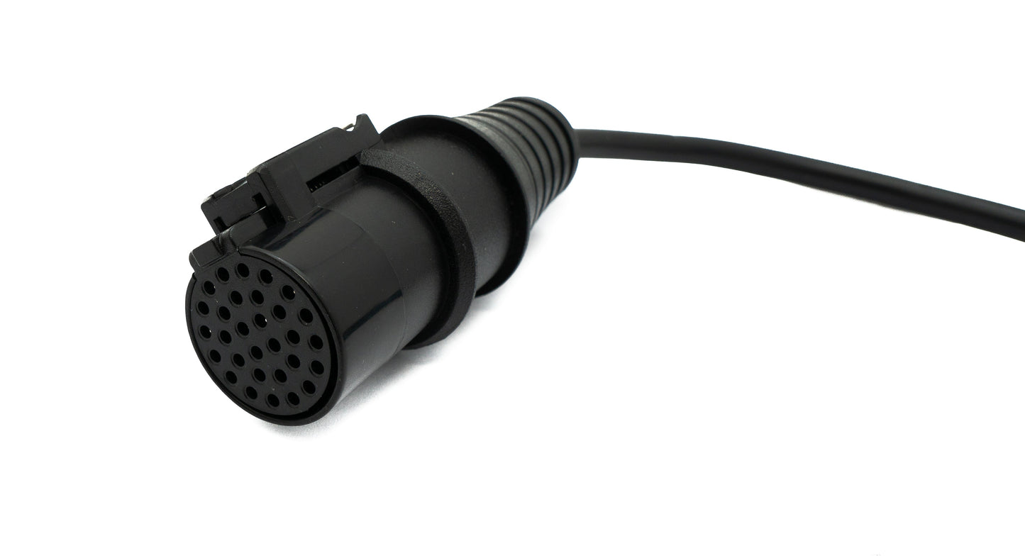 SYSTEM-S OBD snúra 20 cm OBD 2 tengi fyrir Iveco 30 pinna í svörtu fyrir bílagreiningar