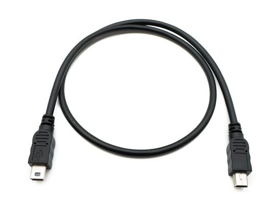 SYSTEM-S USB 2.0 snúra 50 cm Mini B karlkyns í karlkyns í svörtu