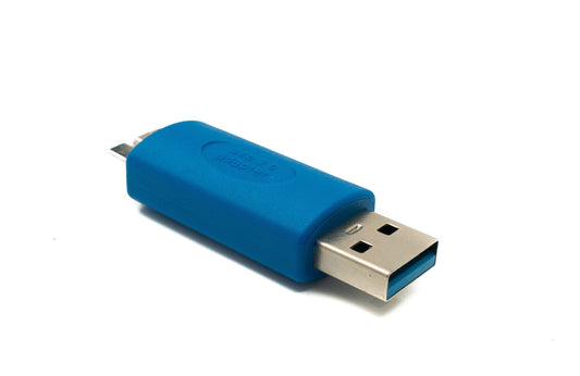 SYSTEM-S USB 3.0 millistykki af gerðinni A karlkyns í Micro B karlkyns snúra í bláu