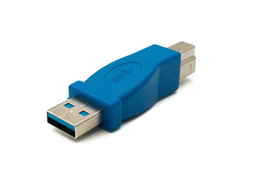 SYSTEM-S USB 3.0 millistykki af gerð A karlkyns í gerð B karlkyns snúru í bláu