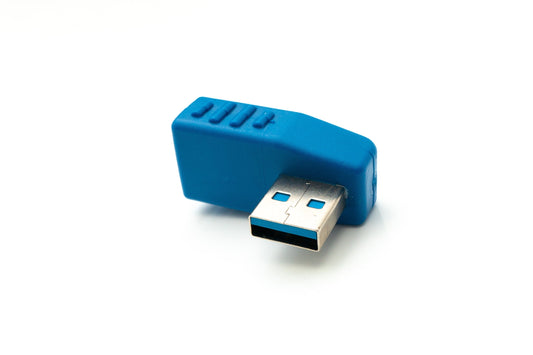 SYSTEM-S USB 3.0 Adapter Type A Male to Female Angled Cable in Blue