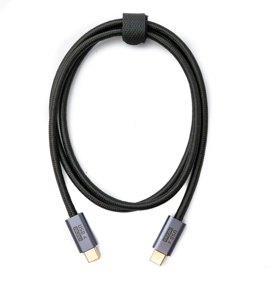 SYSTEM-S USB4 USB Kabel 100 cm Typ C Stecker zu Stecker 20 Gbit/s USB 4.0 geflochten Schwarz