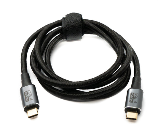SYSTEM-S USB4 USB cable 120 cm Type C male to male 40 Gbit/s USB 4.0 braided black