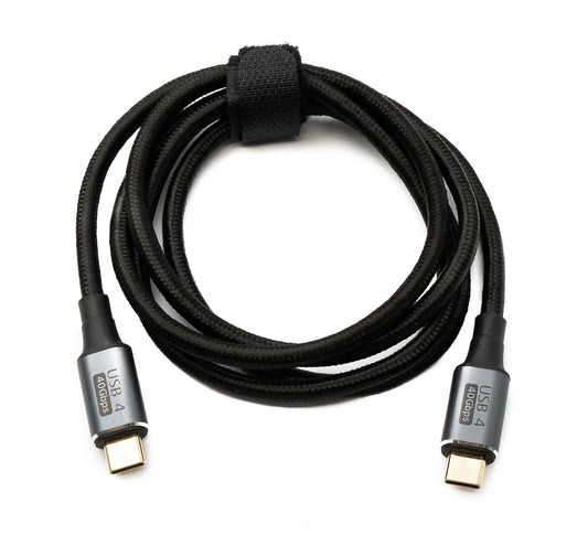 SYSTEM-S USB4 USB cable 120 cm Type C male to male 40 Gbit/s USB 4.0 braided black