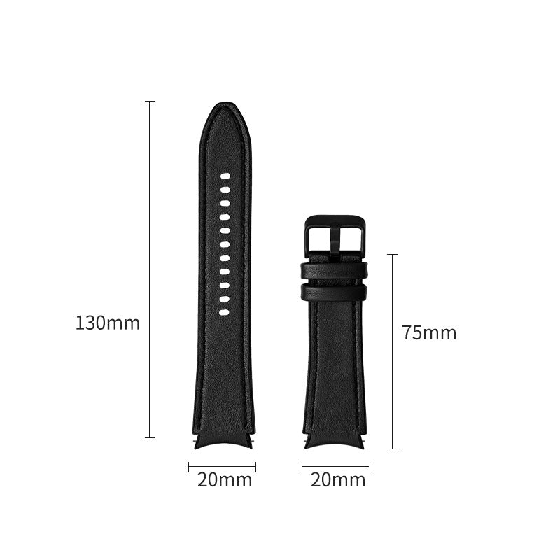 SYSTEM-S sveigjanleg sílikonól 20mm fyrir Samsung Galaxy Watch 4 snjallúr, svört