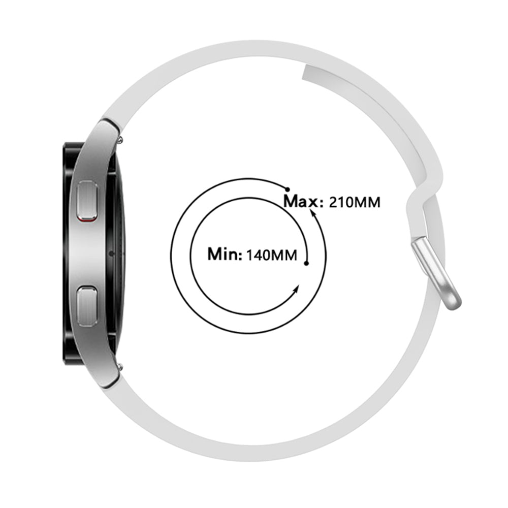 SYSTEM-S Armband flexibel aus Silikon 20mm für Samsung Galaxy Watch 4 Smartwatch Weiß