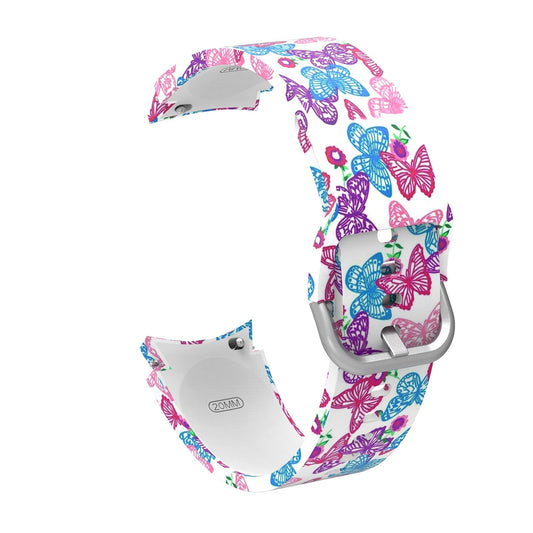 SYSTEM-S bracelet flexible silicone 20mm for Samsung Galaxy Watch 4 butterfly pattern
