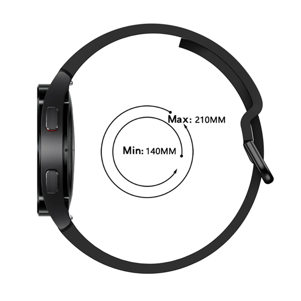 SYSTEM-S Armband flexibel aus Silikon 20mm für Samsung Galaxy Watch 4 Smartwatch Schwarz