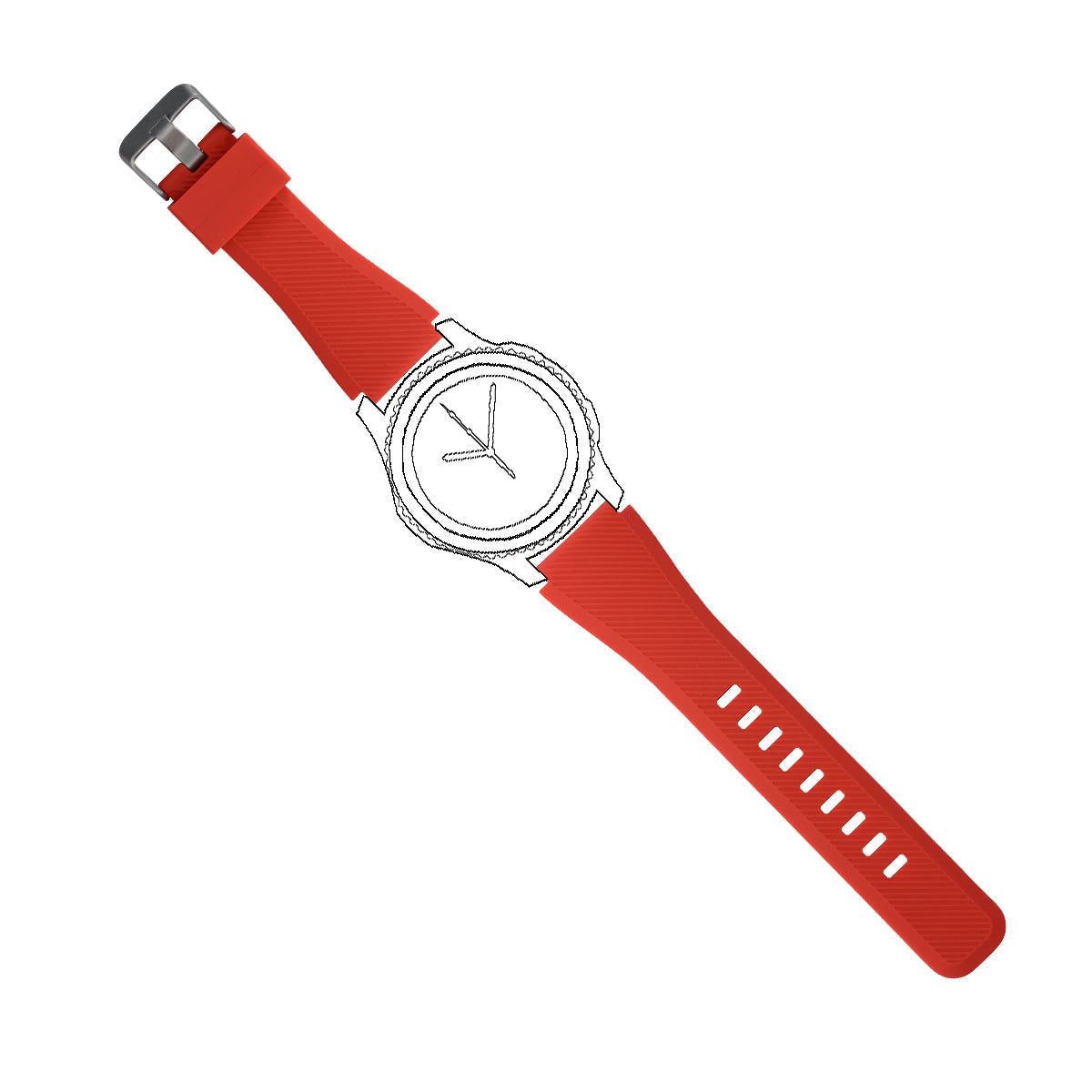 SYSTEM-S Armband flexibel aus Silikon 20mm für Samsung Galaxy Watch 4 Smartwatch Rot