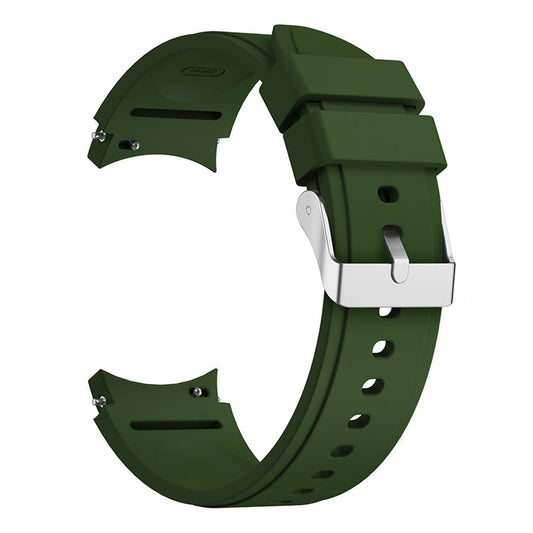 SYSTEM-S sveigjanleg sílikonól 20mm fyrir Samsung Galaxy Watch 4 snjallúr græn