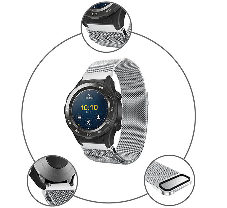 SYSTEM-S Armband 20 mm Milanaise aus Metall schmal für Samsung Galaxy Watch 4 Smartwatch