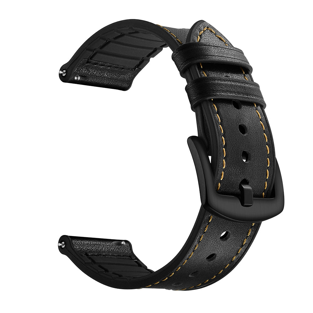 SYSTEM-S sveigjanleg sílikonól 20mm fyrir Samsung Galaxy Watch 4 snjallúr, svört