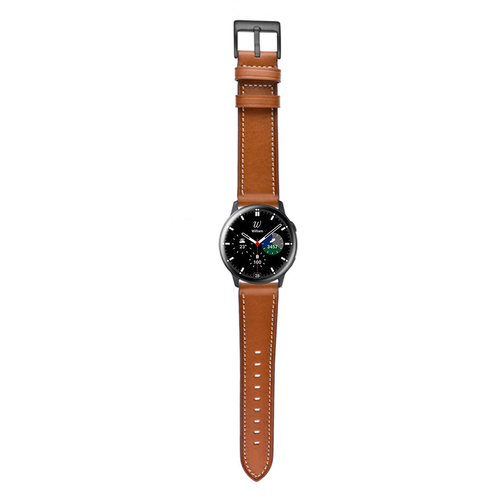 SYSTEM-S flexible silicone strap 20mm for Samsung Galaxy Watch 4 Smartwatch Brown