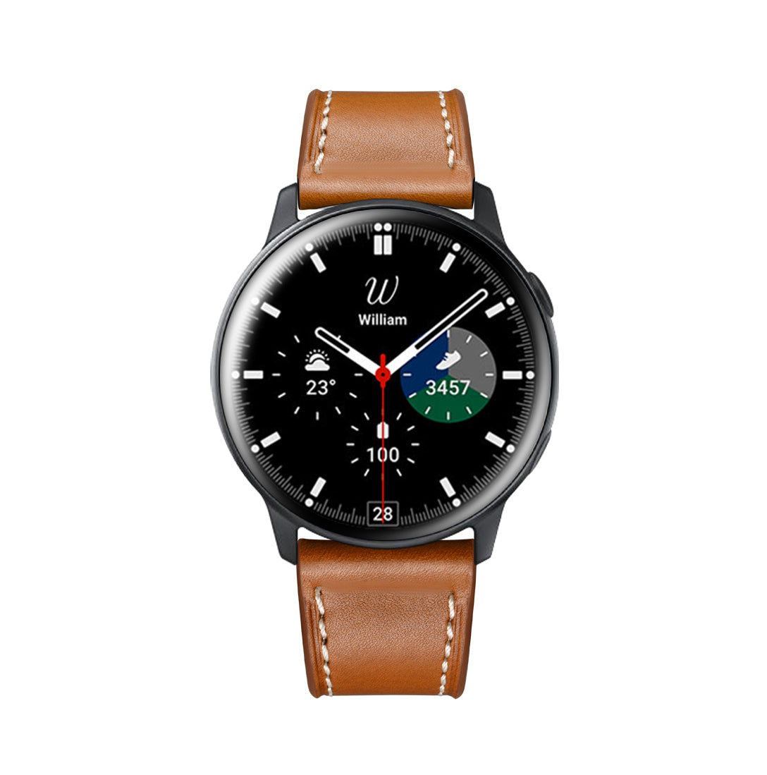 SYSTEM-S flexible silicone strap 20mm for Samsung Galaxy Watch 4 Smartwatch Brown