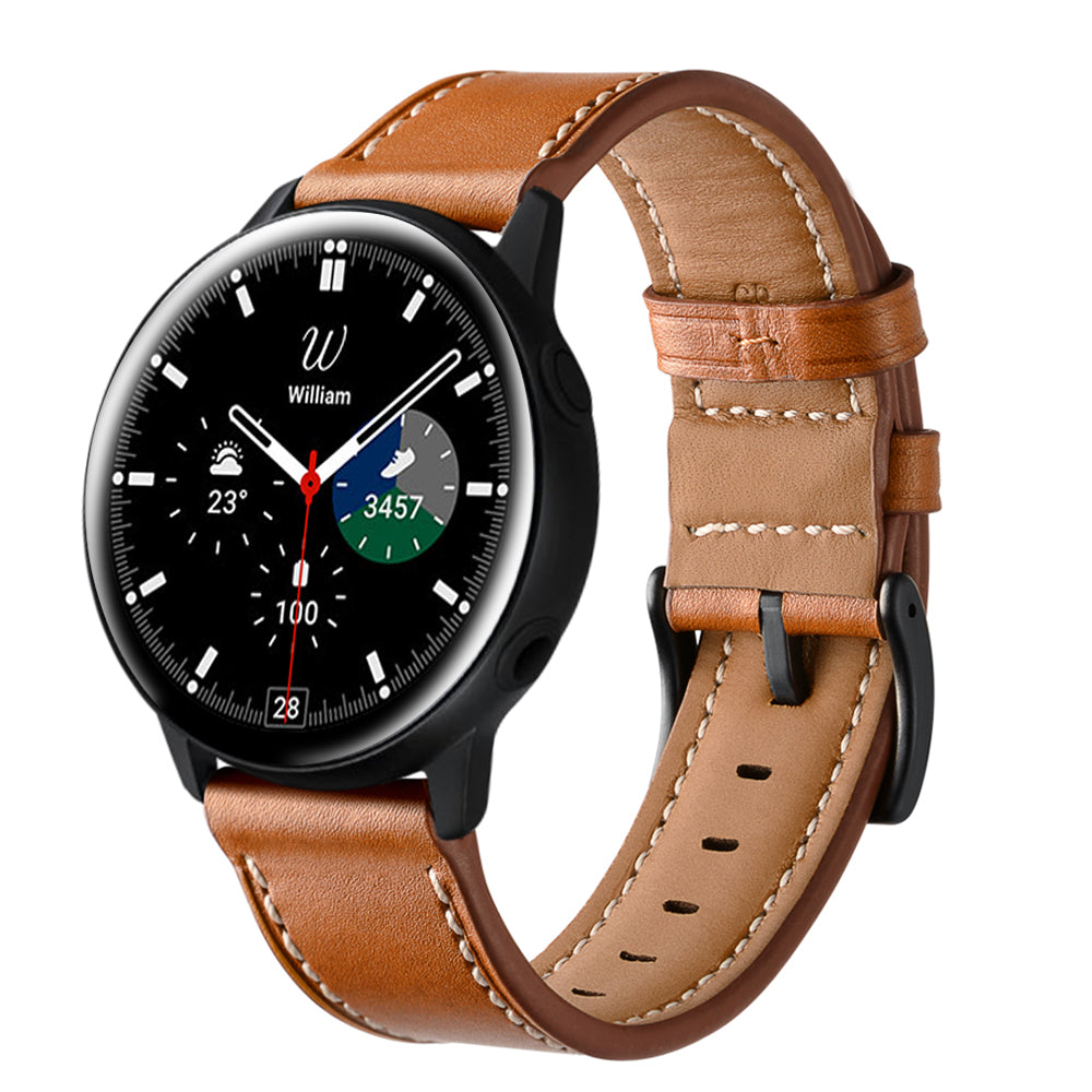 SYSTEM-S flexible silicone strap 20mm for Samsung Galaxy Watch 4 Smartwatch Brown