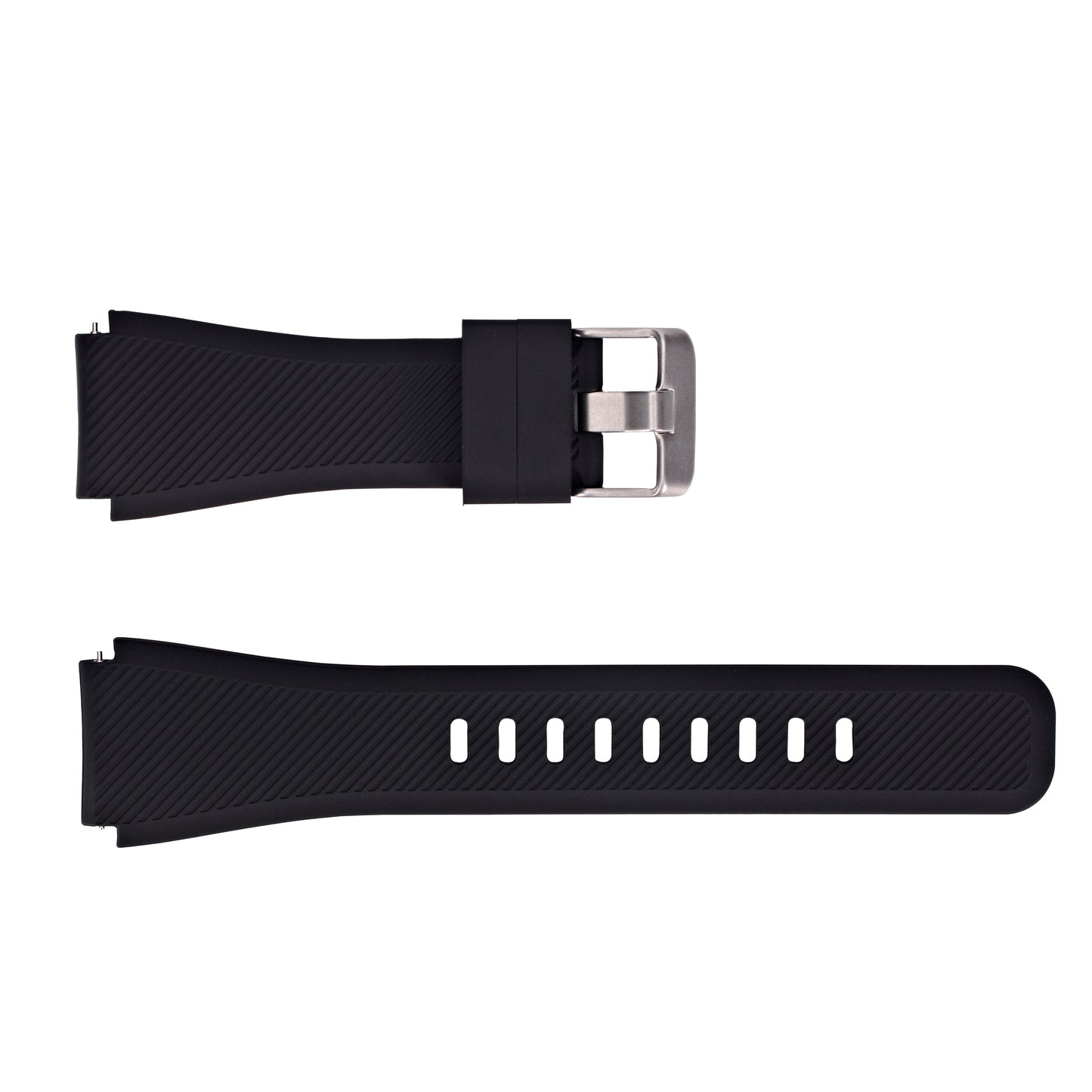 SYSTEM-S Armband flexibel aus Silikon 22mm für Samsung Gear S3 Smartwatch in Schwarz