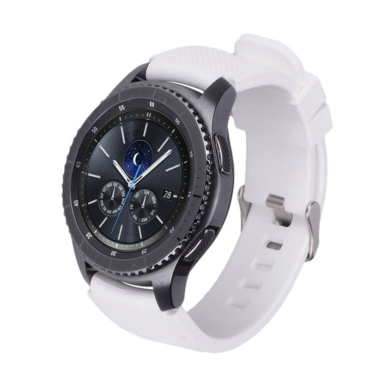 SYSTEM-S flexible silicone 22mm strap for Samsung Gear S3 Smartwatch in white