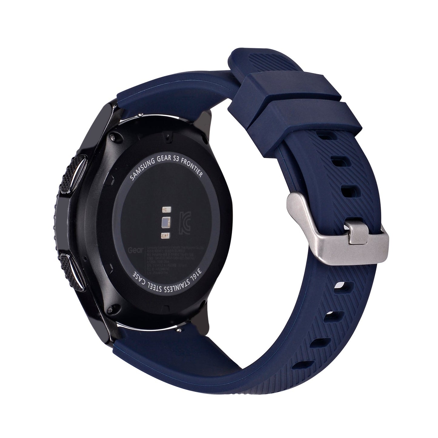 SYSTEM-S flexible silicone strap 20mm for Huawei Watch 2 Smartwatch Dark Blue