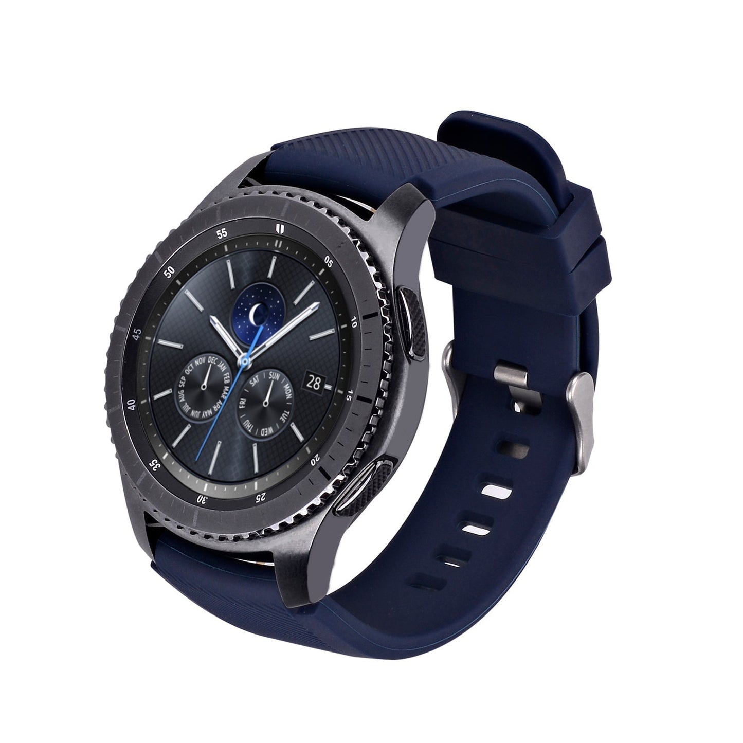 SYSTEM-S flexible silicone strap 20mm for Huawei Watch 2 Smartwatch Dark Blue