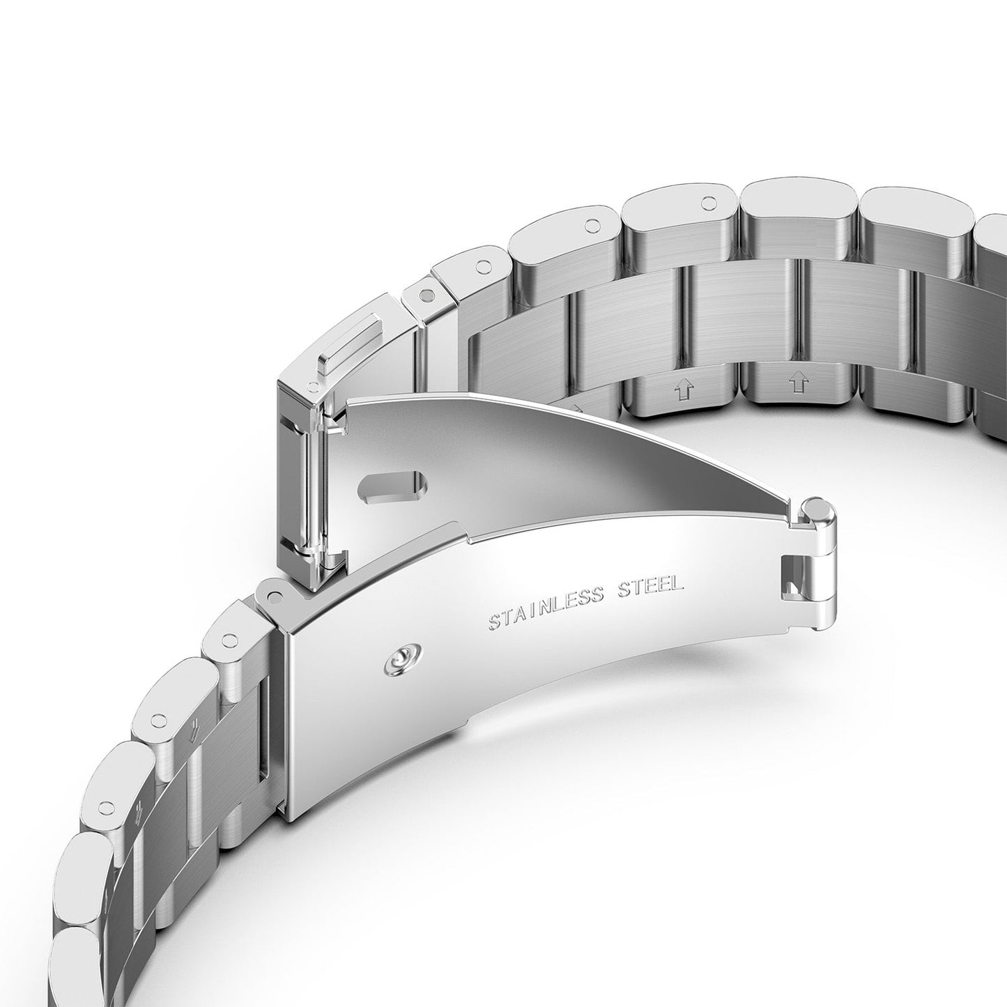SYSTEM-S 22 mm ryðfrítt stálarmband með fellingarlás fyrir snjallúr í gráu