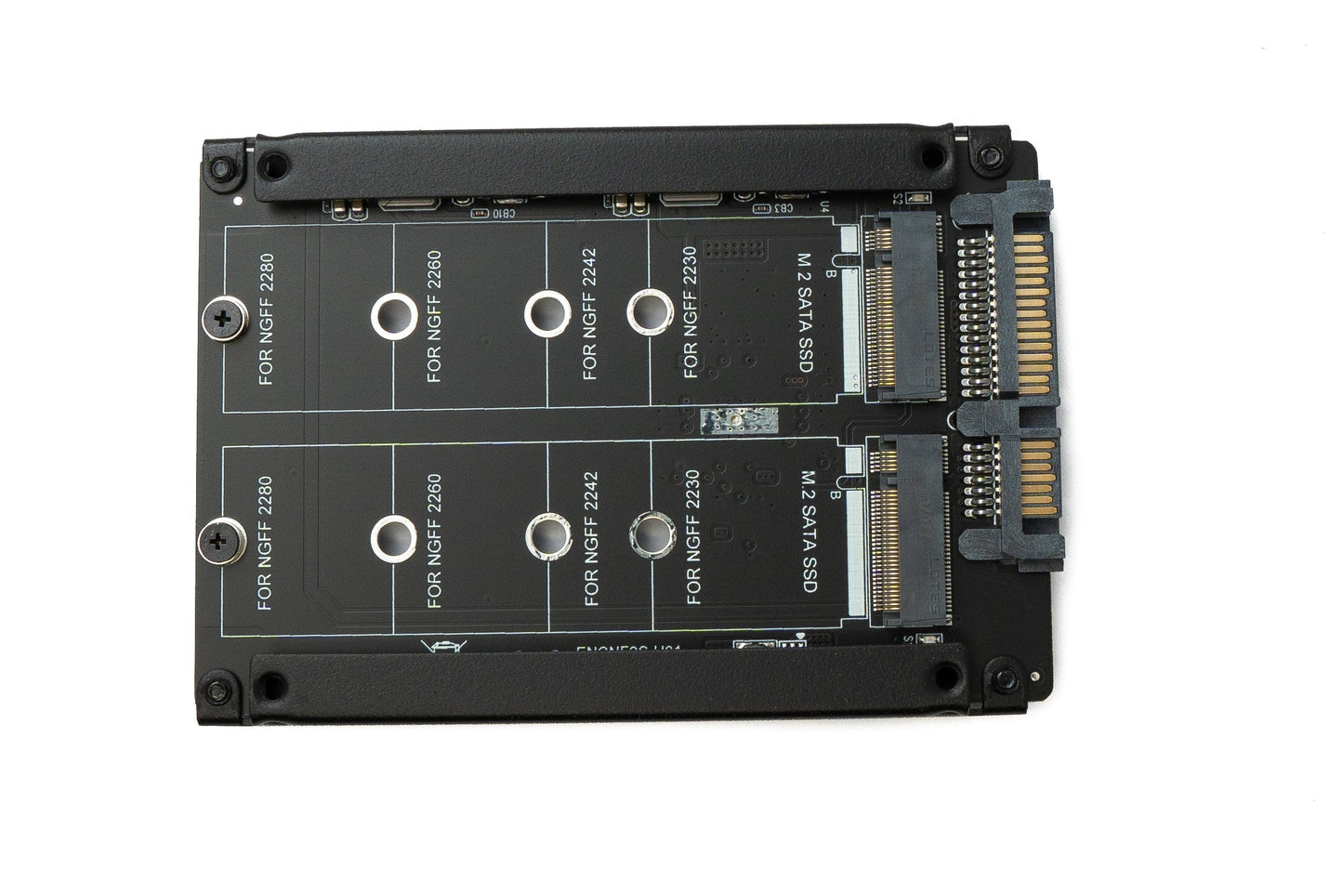 SYSTEM-S NGFF B+M lykla millistykki fyrir 2x M.2 SSD kort í 2,5 tommu SATA samsettan harða disk