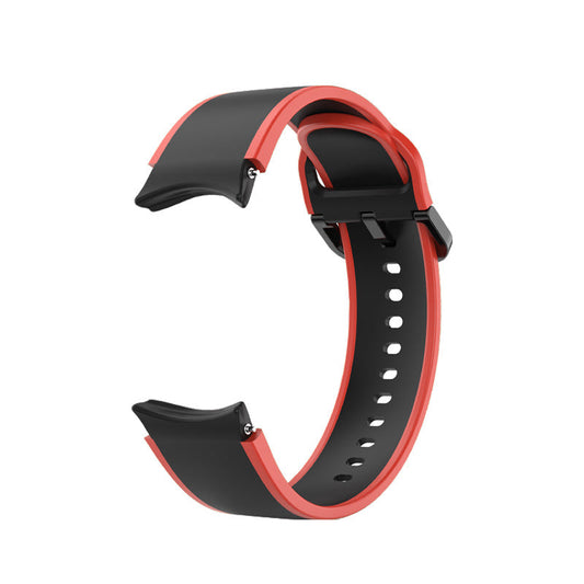 SYSTEM-S 20 mm sílikonól fyrir Samsung Galaxy Watch 5 4 snjallúr, rauð og svört