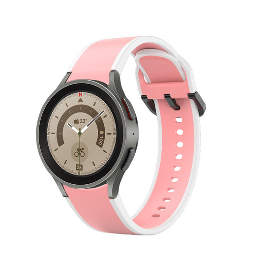 SYSTEM-S 20 mm sílikonól fyrir Samsung Galaxy Watch 5 4 snjallúr í neonsvörtu
