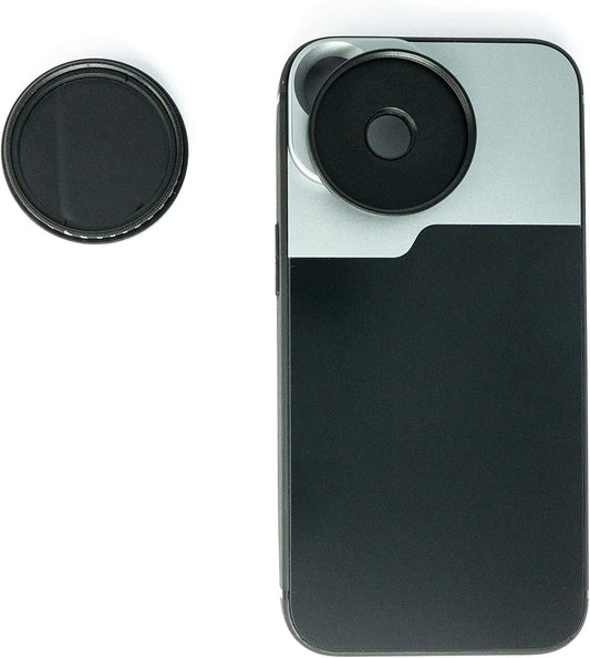 SYSTEM-S ND Vario sía 37 mm 2 til 4000 hlutlaus þéttleiki með hulstri fyrir iPhone 14 Plus