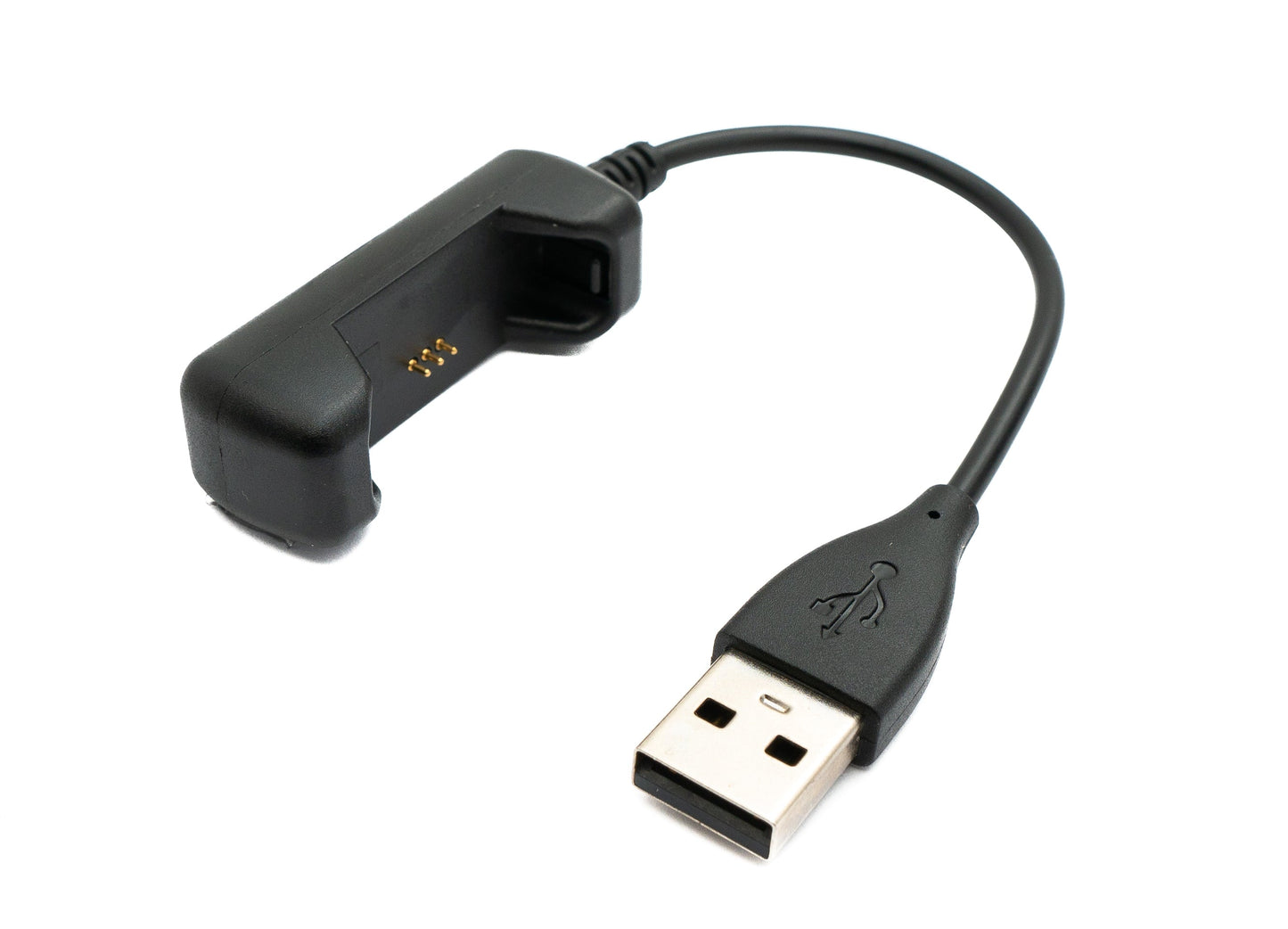 SYSTEM-S USB 2.0 snúra, 10 cm hleðslusnúra fyrir Fitbit Flex 2 snjallúr, svört