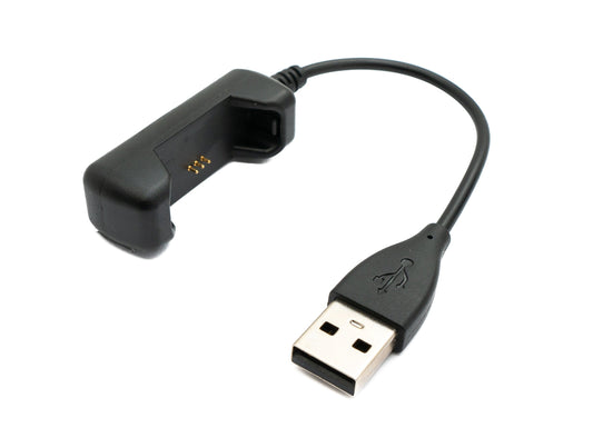 SYSTEM-S USB 2.0 snúra, 10 cm hleðslusnúra fyrir Fitbit Flex 2 snjallúr, svört