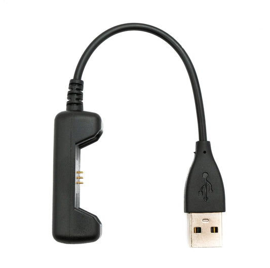 SYSTEM-S USB 2.0 snúra, 10 cm hleðslusnúra fyrir Fitbit Flex 2 snjallúr, svört