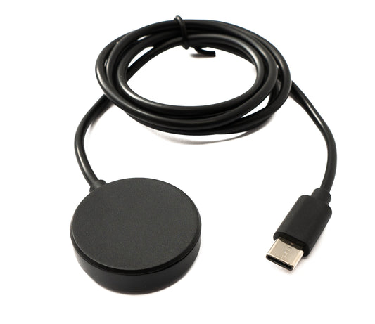SYSTEM-S USB 3.1 snúra 100 cm hleðslustöð fyrir Galaxy Watch 5 4 3 Active 2 1 í svörtu