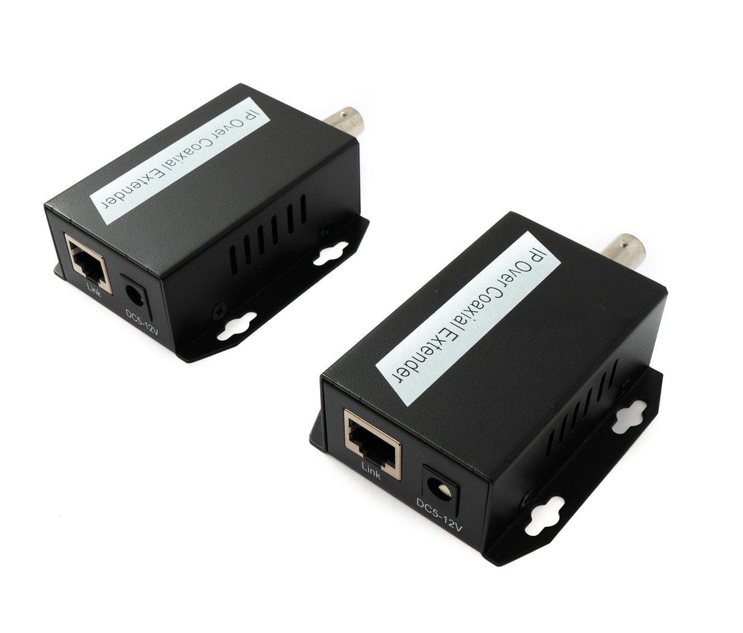 SYSTEM-S 75 Ohm IP útvíkkarasett LAN RJ45 til BNC koax snúra í svörtu