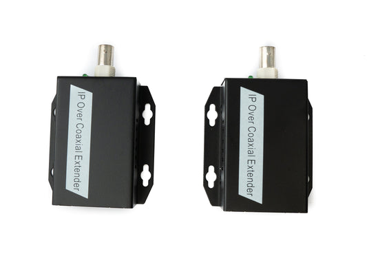 SYSTEM-S 75 Ohm IP útvíkkarasett LAN RJ45 til BNC koax snúra í svörtu