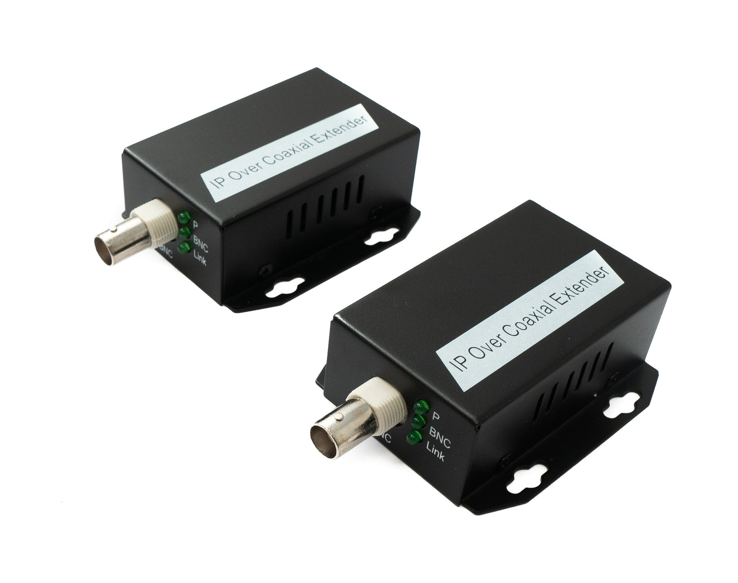 SYSTEM-S 75 Ohm IP útvíkkarasett LAN RJ45 til BNC koax snúra í svörtu