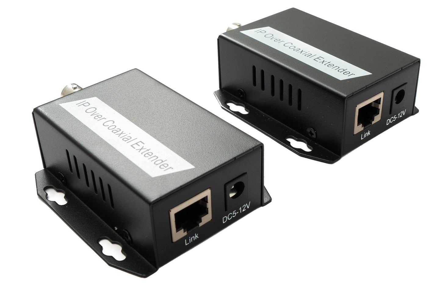 SYSTEM-S 75 Ohm IP útvíkkarasett LAN RJ45 til BNC koax snúra í svörtu